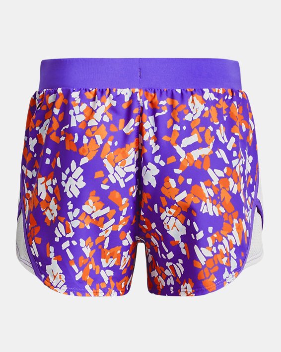 Girls' UA Fly-By Printed Shorts, Purple, pdpMainDesktop image number 1